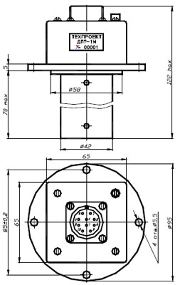 Рис.1. Габаритный чертеж датчика ДПТ-1М